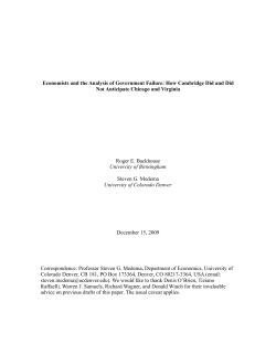 Economists and the Analysis of Government Failure