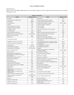 List of Abbreviation Disclosure - Sun West Mortgage Company, Inc.