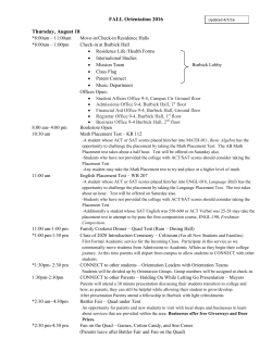 FALL Orientation 2016 Thursday, August 18