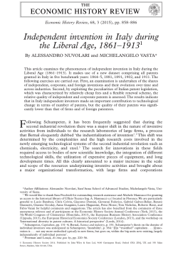 Independent invention in Italy during the Liberal Age, 1861-1913