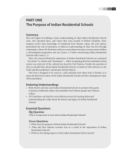 PART ONE The Purpose of Indian Residential Schools