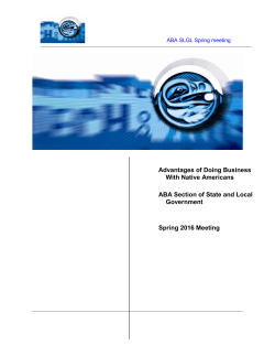 Advantages of Doing Business With Native Americans ABA Section