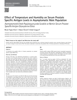Effect of Temperature and Humidity on Serum Prostate Specific