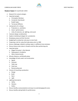 CURRICULUM GUIDE TOPICS DCPS THEATRE 4 1 Theatre 4