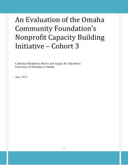 An Evaluation of the Omaha Community Foundation`s Nonprofit