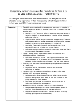 Compulsory number strategies for Foundation to Year 6 to be used