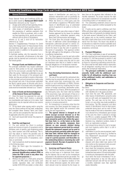 Terms and Conditions for Charge Cards and Credit Cards of