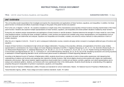 INSTRUCTIONAL FOCUS DOCUMENT Algebra II