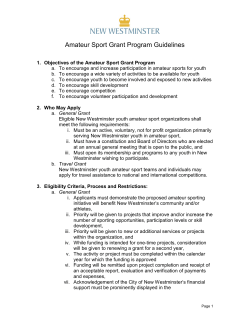 Amateur Sports Grant Guidelines