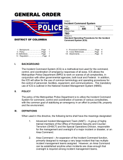 Incident Command System - General Orders for the Public
