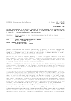 EXTERNAL (for general distribution) AI Index: AMR 23/67/92 Distr