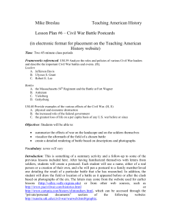 Lesson Plan #6 &ndash; Civil War Battle Postcards