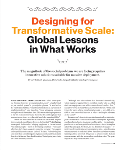 Designing for Transformative Scale: Global Lessons in What Works