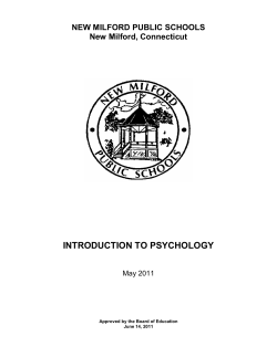 introduction to psychology - New Milford Public Schools