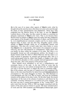 MARX AND THE STATE Ralph Miliband As in
