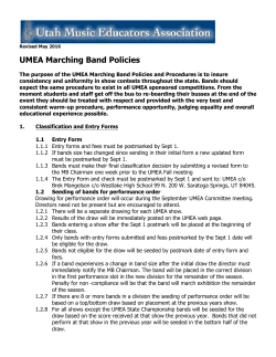 Marching Band Policy Manual - Utah Music Educators Association