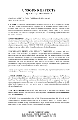 unsound effects - Heuer Publishing