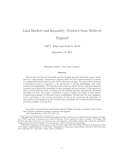 Land Markets and Inequality: Evidence from Medieval England&lowast;