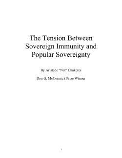 The Tension Between Sovereign Immunity and Popular