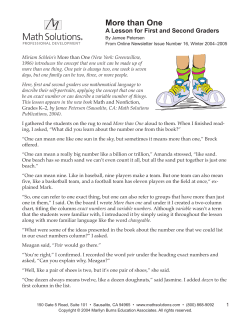 More than One - Math Solutions