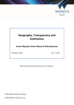 Geography, Transparency and Institutions