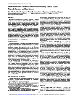 Modulation of the Growth of Transformed Cells