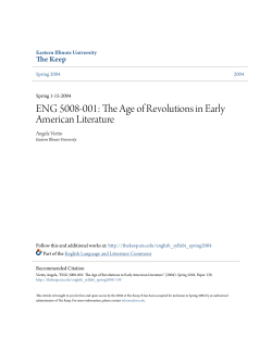 ENG 5008-001: The Age of Revolutions in Early