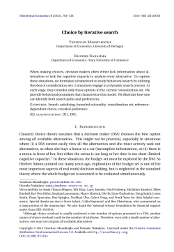 Choice by iterative search - University of Maryland Department of
