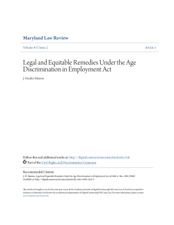 Legal and Equitable Remedies Under the Age Discrimination in