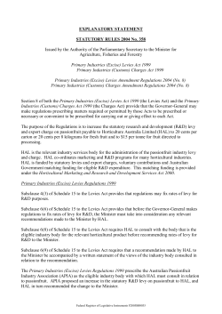EXPLANATORY STATEMENT STATUTORY RULES 2004 No. 358