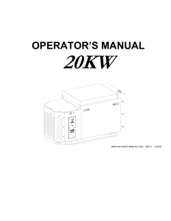 Generator Operator`s Manual