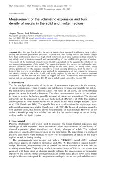 Measurement of the volumetric expansion and bulk density of metals