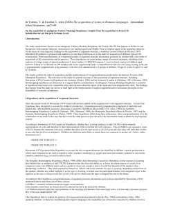 Acquisition of Syntax in Romance Languages