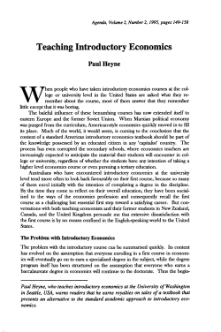 Teaching Introductory Economics - ANU Press