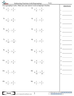 Subtracting fractions (with regrouping)