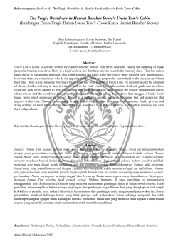 The Tragic Worldview in Harriet Beecher Stowe`s Uncle Tom`s Cabin