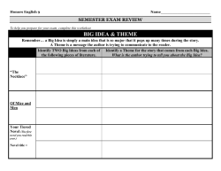 SEMESTER EXAM REVIEW: “The Most Dangerous Game