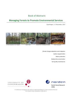 Book of Abstracts Managing Forests to Promote Environmental