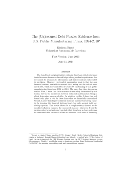 The (Un)secured Debt Puzzle: Evidence from U.S. Public