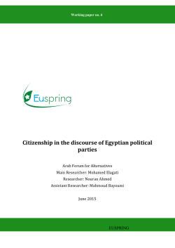 Citizenship in the discourse of Egyptian political parties
