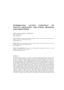 introducing &ldquo;active listening&rdquo; - Institute for Information Systems, New