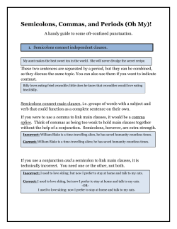 Semicolons, Commas, and Periods (Oh My)!