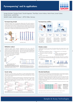 Pyrosequencing&reg; and its applications