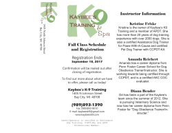 Fall 2017 - of Kaybee`s K9 Training