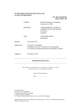 IN THE HIGH COURT OF NEW ZEALAND AUCKLAND REGISTRY