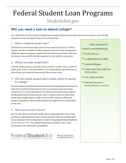 Federal Student Loan Programs