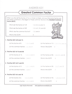 GCF Homework answer keys