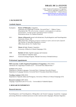 israel de la fuente - Laboratoire de linguistique formelle
