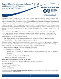 Roster billing for Influenza, Influenza A (H1N1)