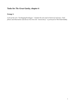 Tasks for The Great Gatsby, chapter 6